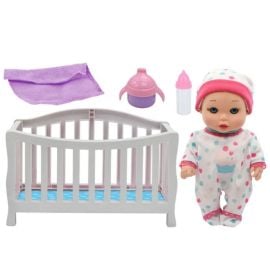 Baby Maziuna - Little Darlings Doll In Crib -  TT-BM3923 - Toysuae.com