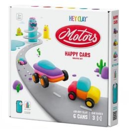 Hey Clay - Happy Cars Set Air Dry Clay Kit 6Pcs - HC60902 - Toysuae.com