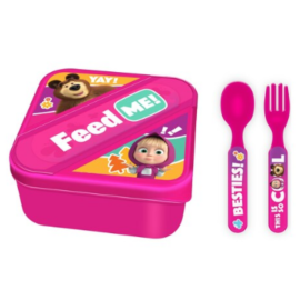 Masha and the Bear - Lunch Box with Cutlery -  112-63-48 - Toysuae.com
