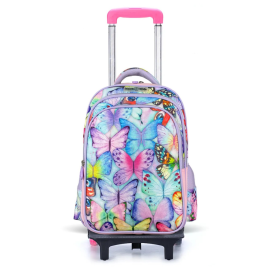 Nova Kids - 17.5 Inch School Bag With Trolley - Butterfly Purple -  SAM-CMNK_SBTR2_BUFPU - Toysuae.com