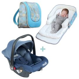 Moon - Infant Carrier & Travalo Travel Bed & Backpack - Blue - B-MNBP40 - Toysuae.com